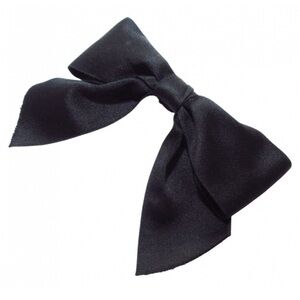 AUTH Chanel Silk Bow Barrette Hair Accessory